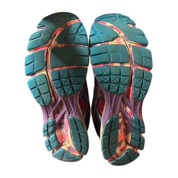 ASICS Gel Kayano 19 Women’s Size 13 Running Sneakers Multicolor DuoMax Pink Teal - Picture 10 of 13